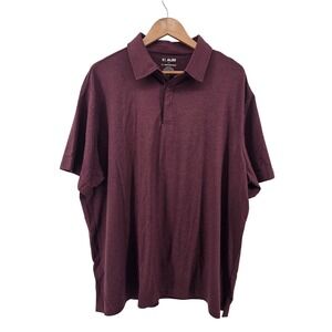 01‎ ALGO Mens XXL Performance Polo Burgundy Quick Dry Moisture Wicking Recycled